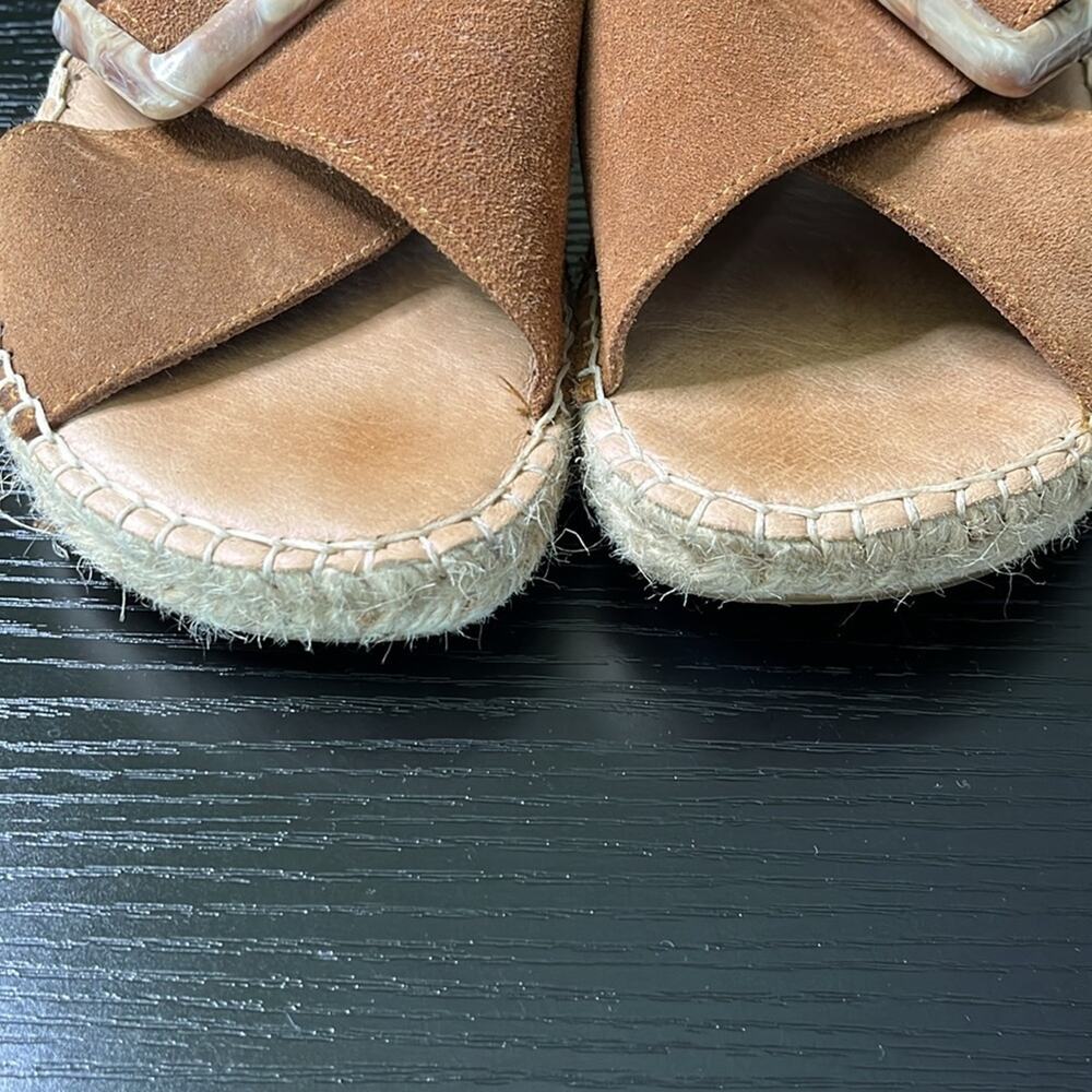 Macarena Brown Suede Slide Sandals - Picture 5 of 9